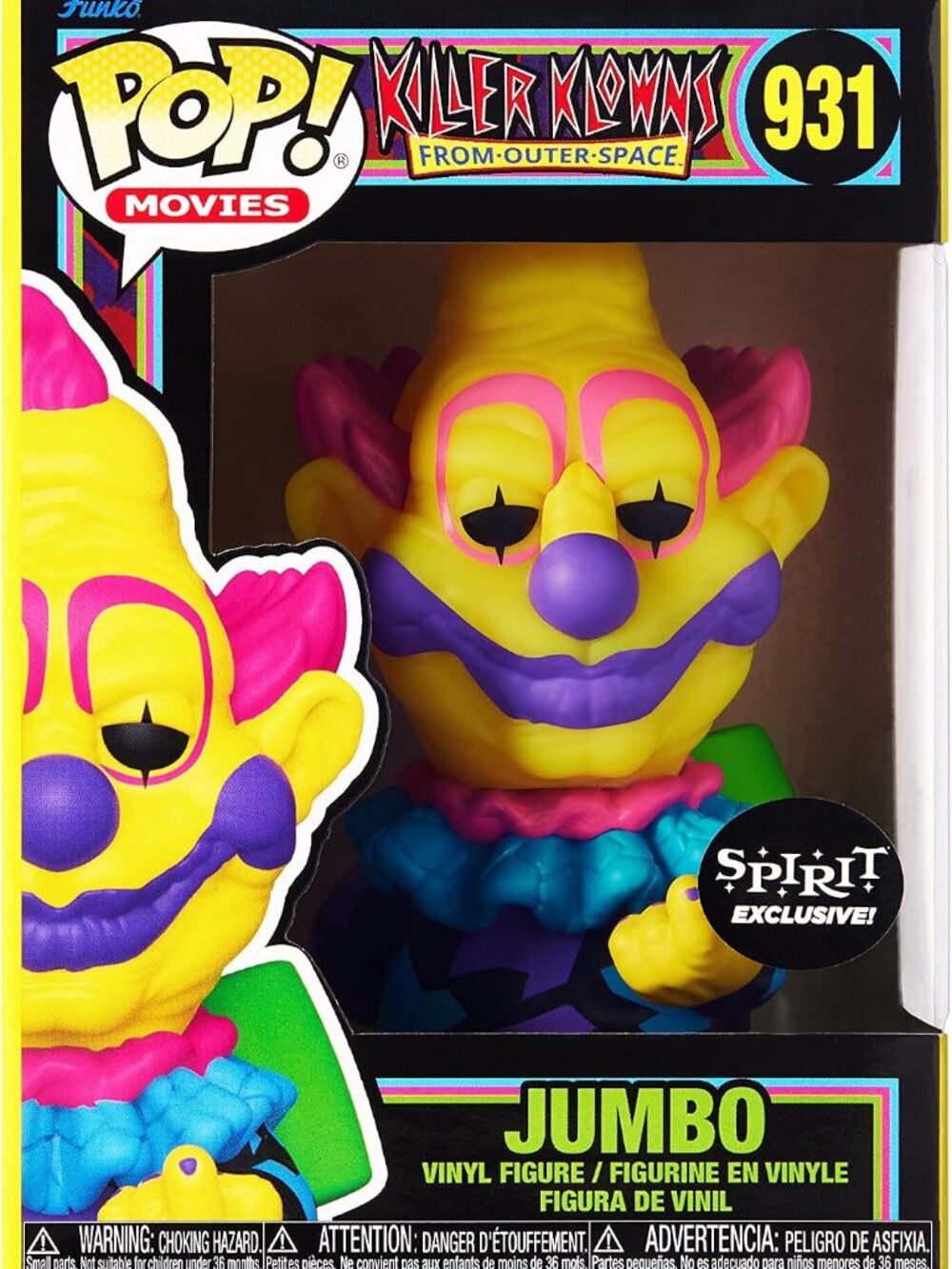 Funko Pop! Killer Klowns from Outer Space Blacklight Jumbo Spirit Exclusive #931